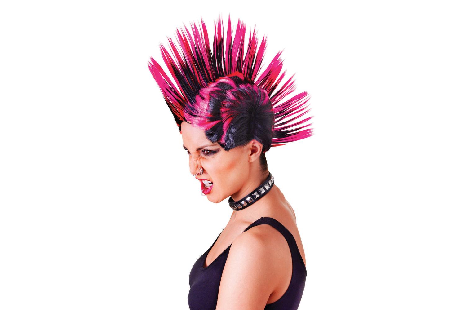 Rubies | Rb-bw903 | Mohican Punk Wig (female) Pink/black