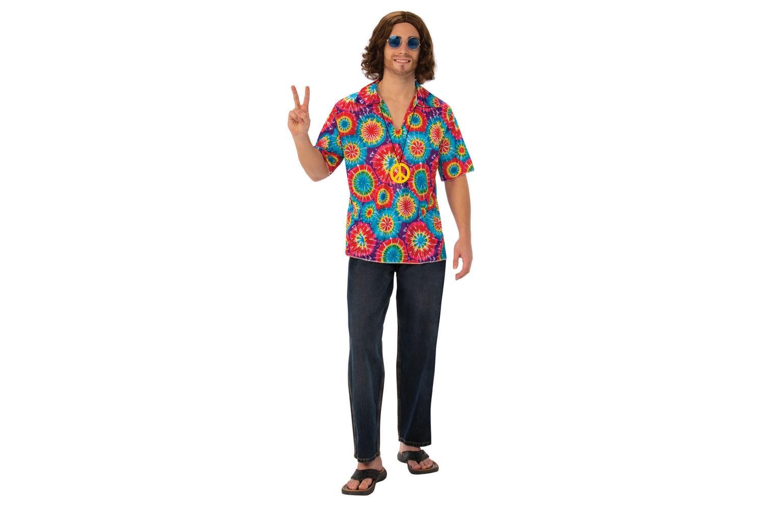 Rubies | Rb-ac722 | Groovy Psychedellic Top + Necklace Adult Mens Costume