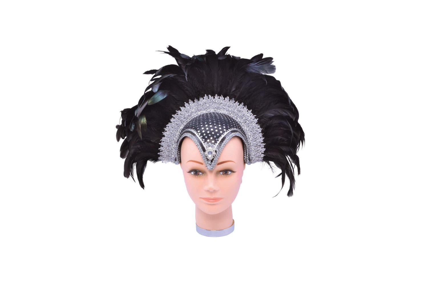 Rubies | Rb-ba071 | Feather Headdress Black Jewel + Plume