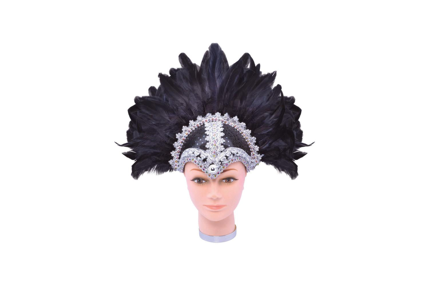 Rubies | Rb-ba072 | Feather Headdress Black Braiding/plume