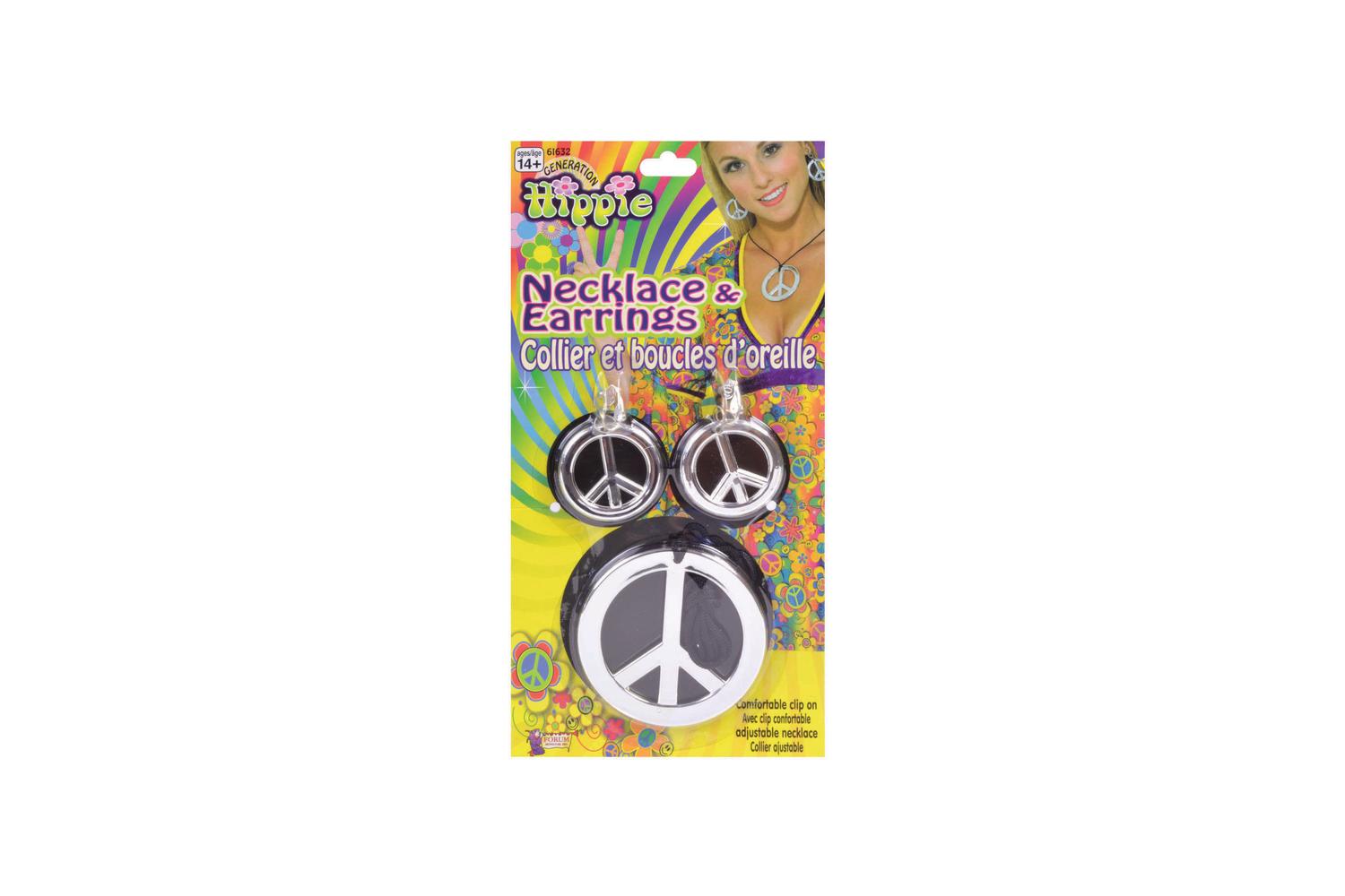 Rubies | Rb-ba256 | Peace Sign Necklace And Earrings
