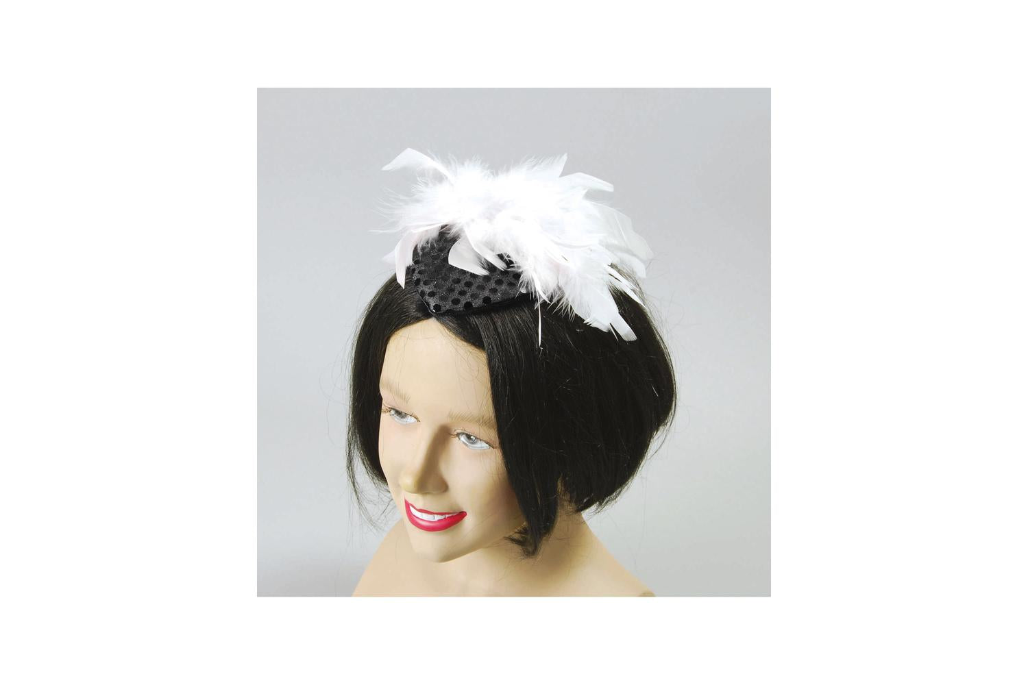 Rubies | Rb-ba325 | Lady's Hat Black Sequin + Feather
