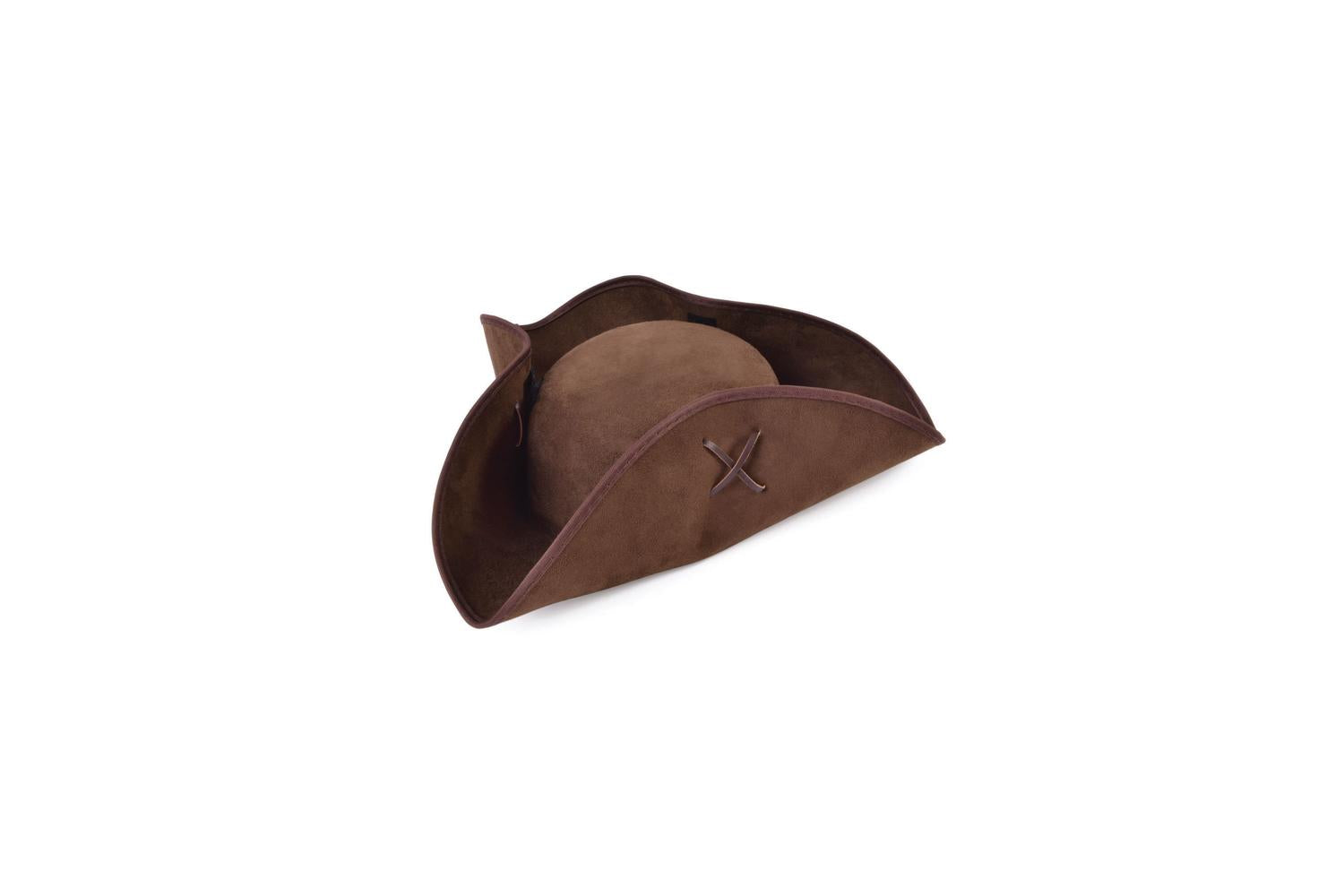 Rubies | Rb-bh656 | Pirate Tricorn Brown Suede Fabric