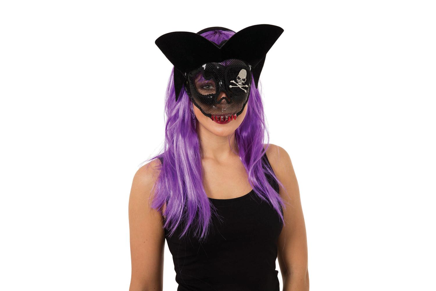 Rubies | Rb-em775 | Transparent Sugar Skull Pirate Eye Mask
