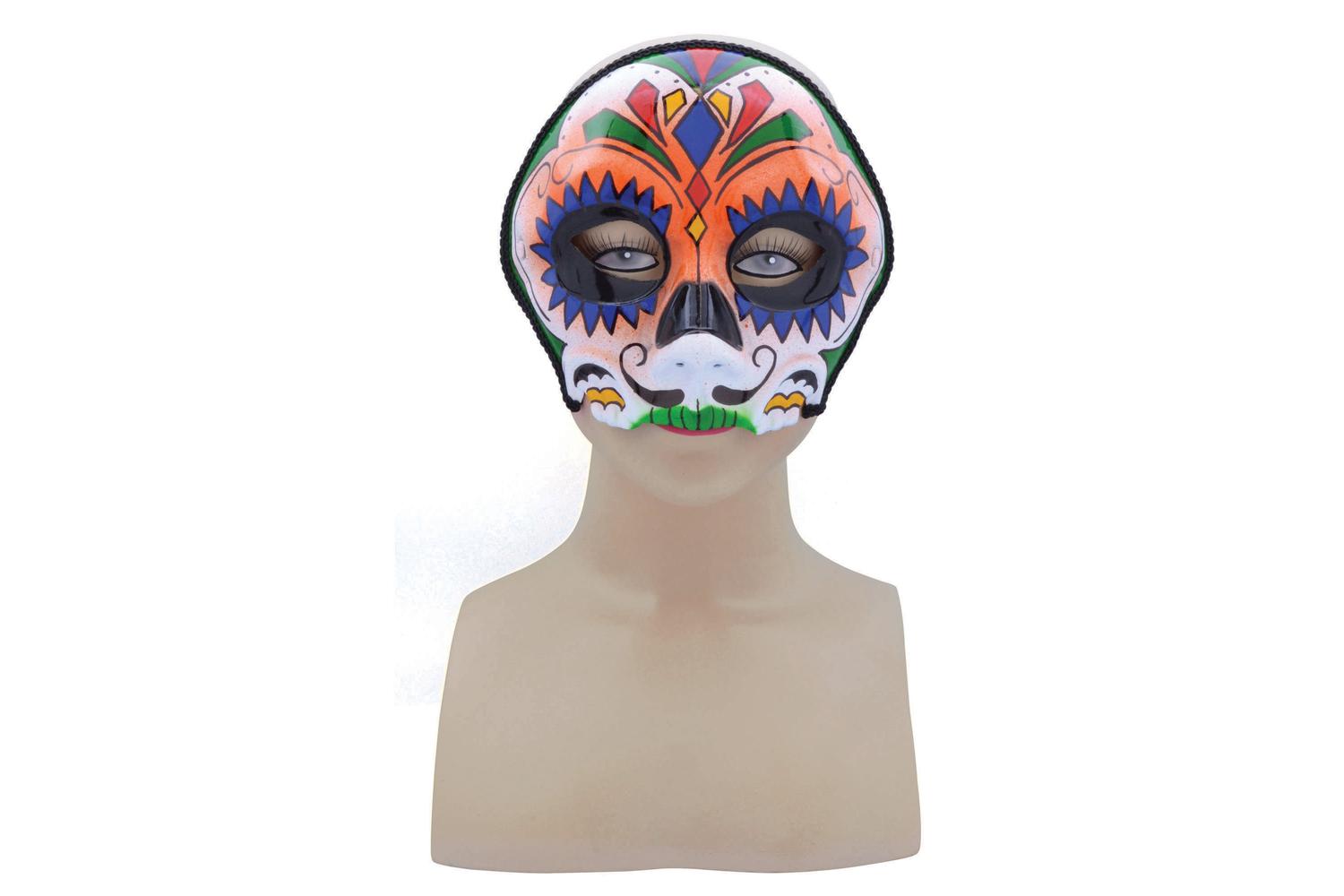 Rubies | Rb-em746 | Sugar Skull Style Mask Orange Mix (gf)