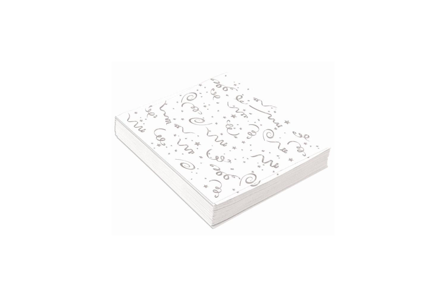 Rubies | Rb-x81984 | Silver Confetti Napkins Large. ( 16 Pack)-2