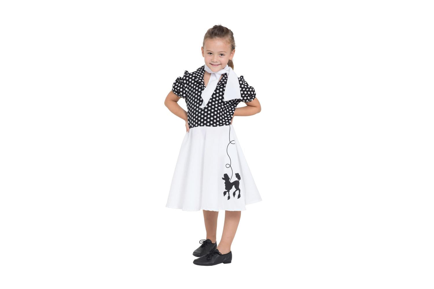 Rubies | Rb-cf084 | Poodle Dress Chld Blk/whte Spot 140cm