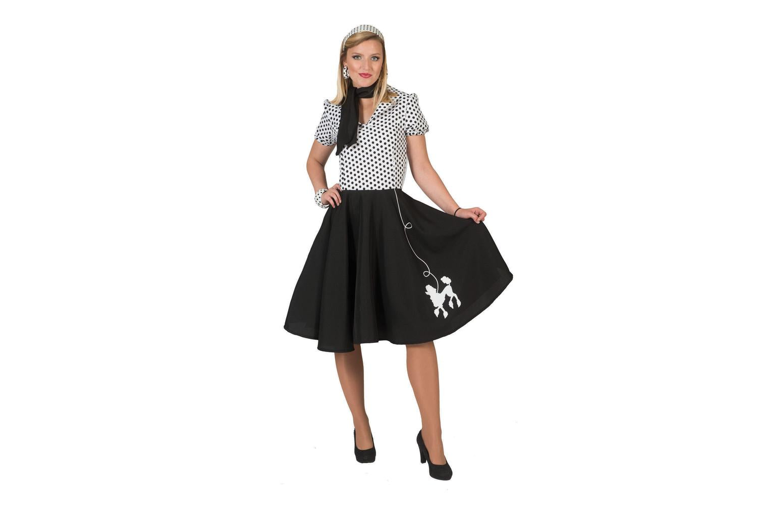 Rubies | Rb-af052 | Poodle Dress Adult (40/42) (whte/blk)