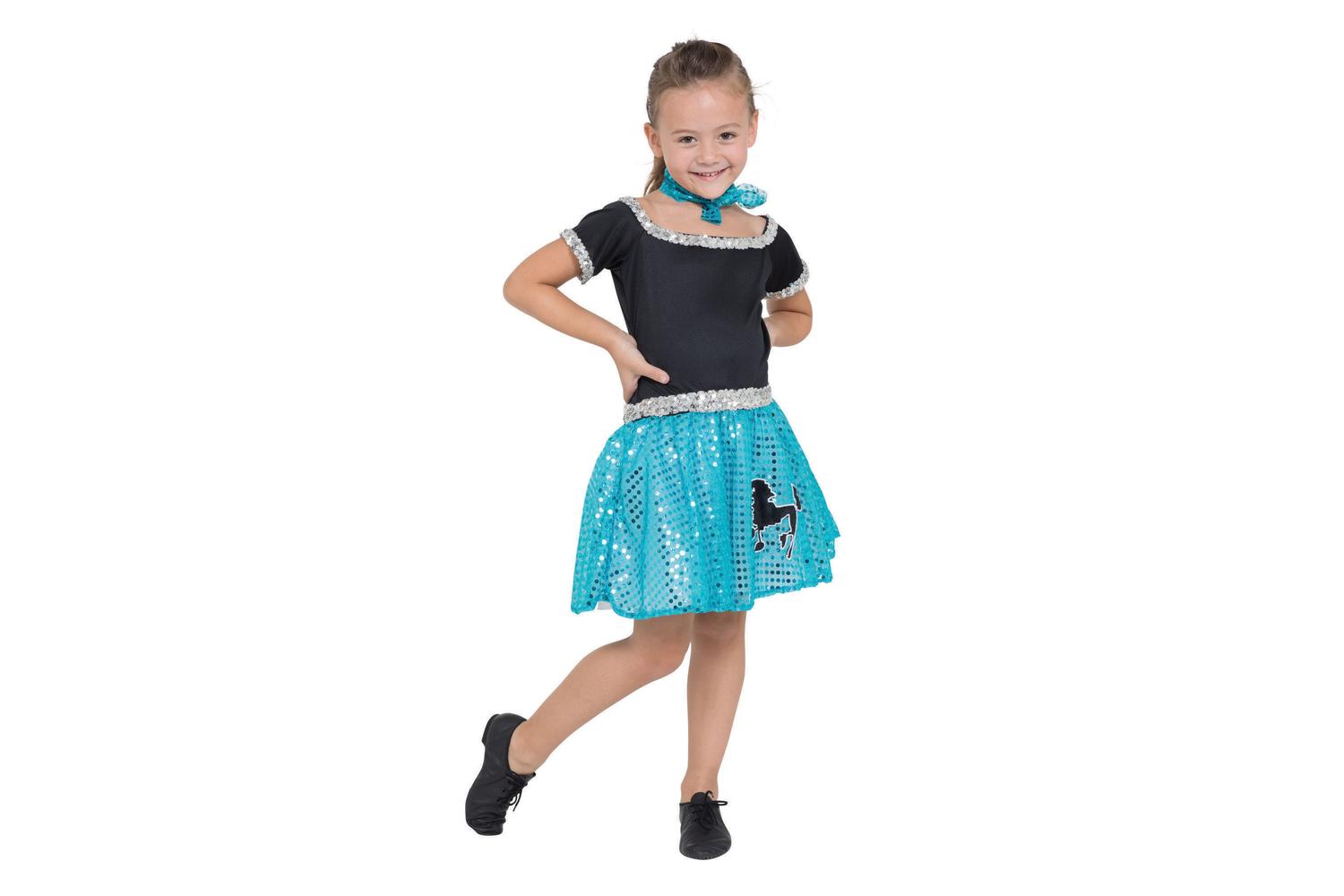 Rubies | Rb-cf086 | Rock N Roll Dress Sqn Turquoise 128cm