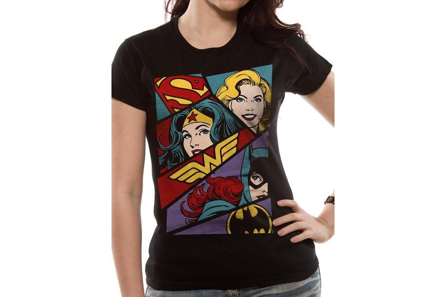 Rubies | Rb-pe13406skbpm | Justice League | Heroine Pop Art | Fitted T-shirt