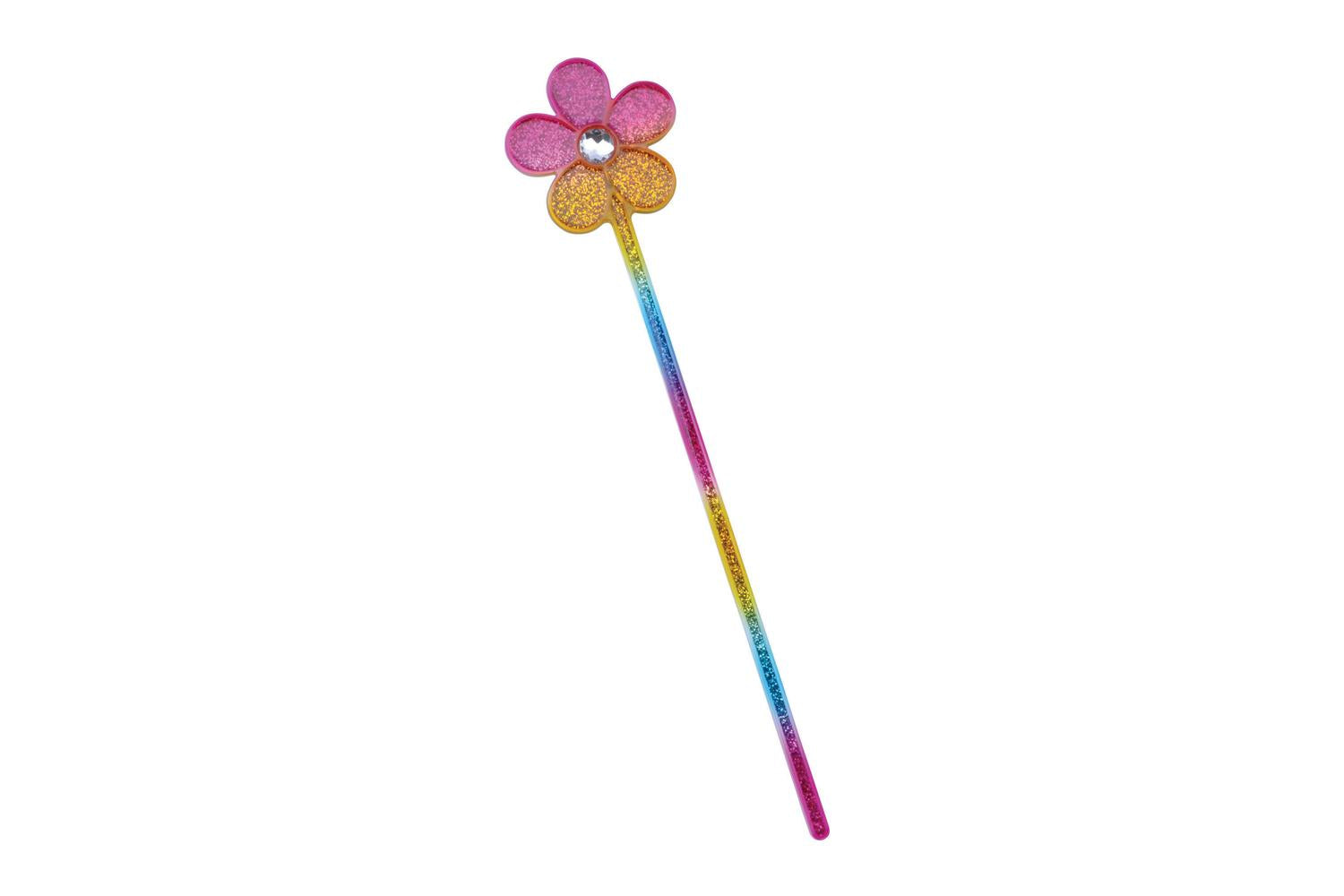 Rubies | Rb-ba484 | Glitter Rainbow Flower Wand