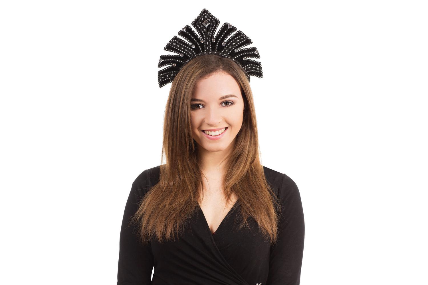 Rubies | Rb-ba602 | Carnival Headdress. Black With Gems