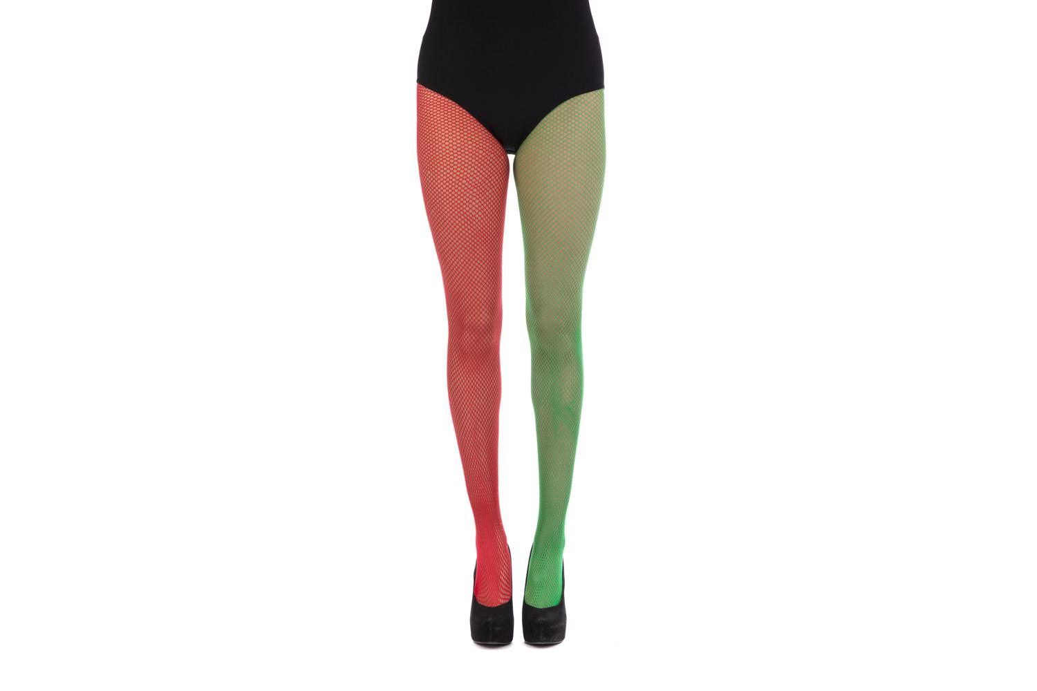 Rubies | Rb-ba805 | Elf Green/red Fishnet Tights