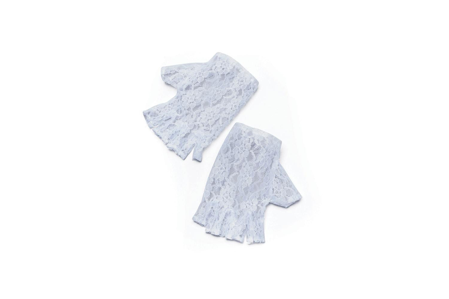 Rubies | Rb-ba858 | White Short Fingerless Gloves