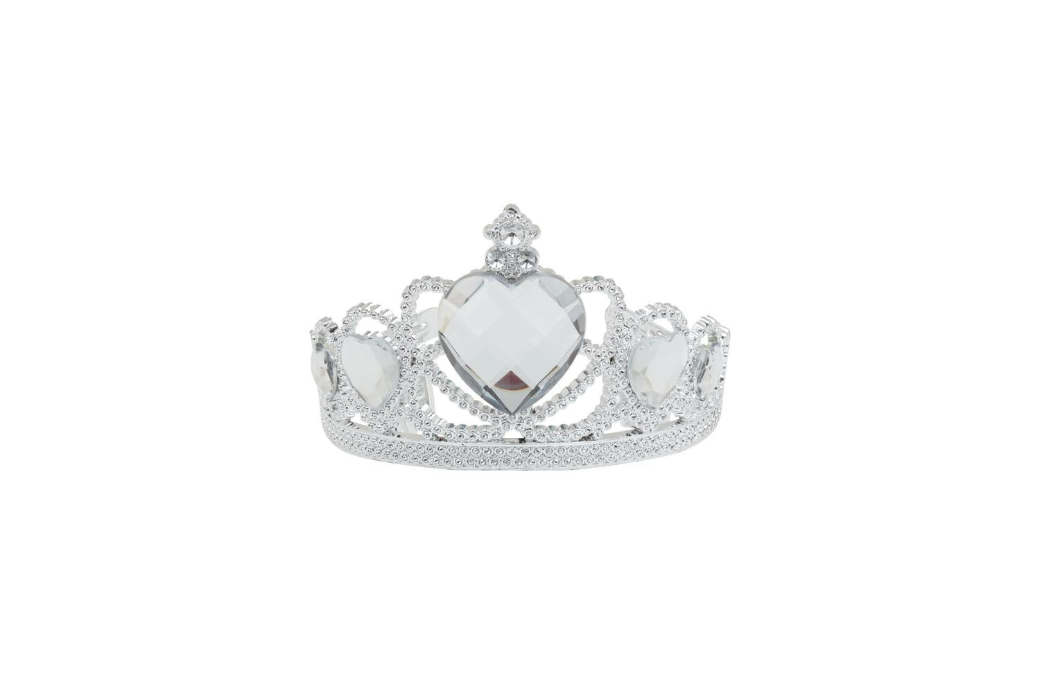 Rubies | Rb-ba880 | Tiara. Silver Plastic + Clear Stone