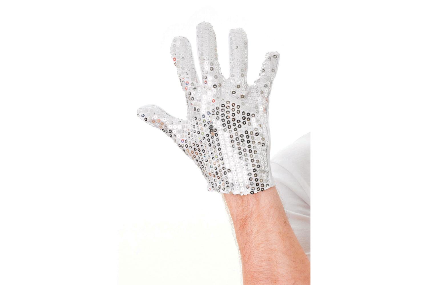 Rubies | Rb-ba1093 | Silver Sequin Glove Costume Accessory