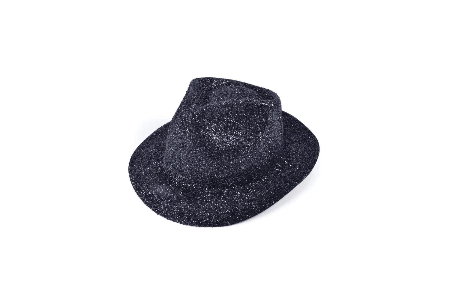 Rubies | Rb-bh086 | Glitter Black Plastic Trilby