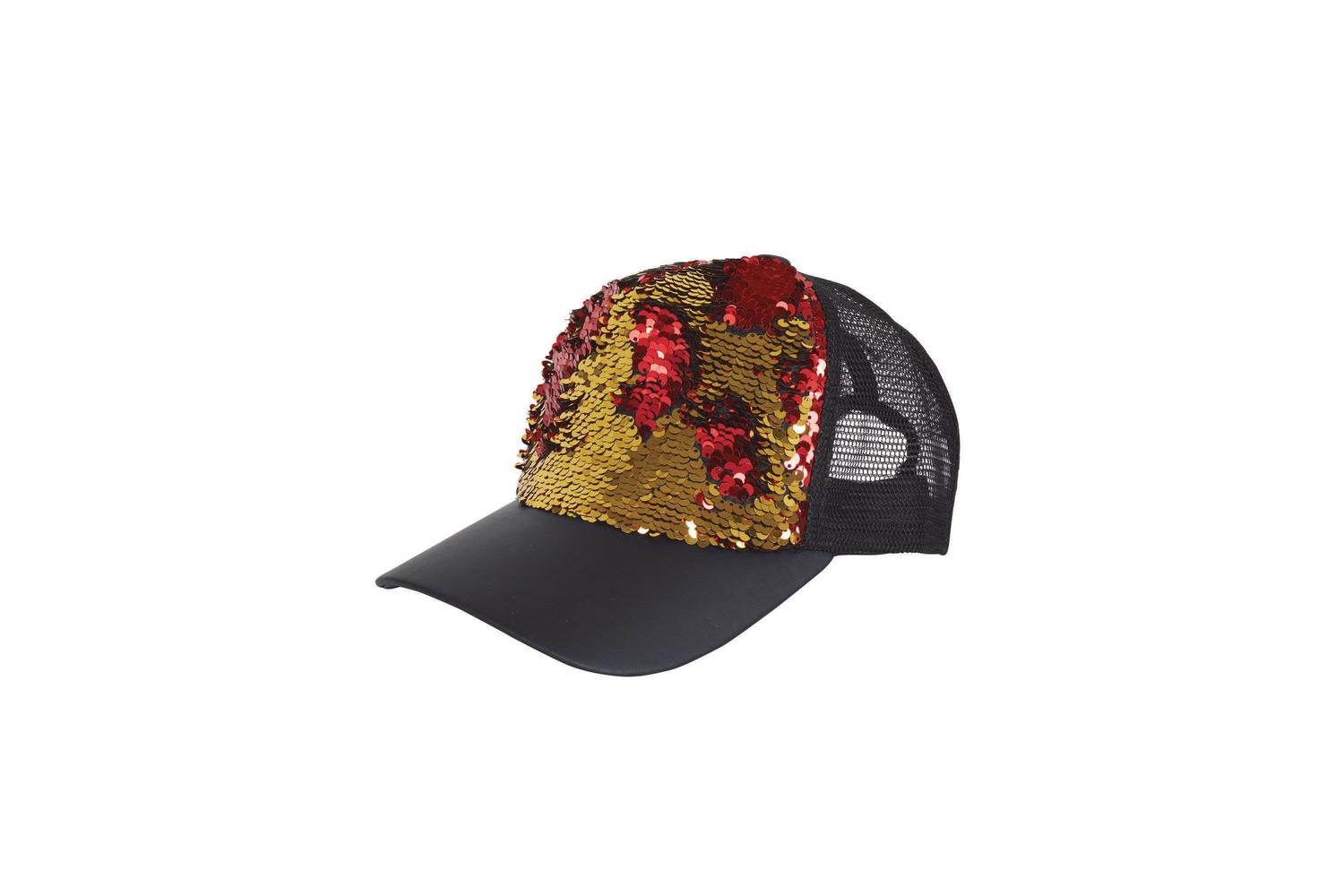 Rubies | Rb-bh694 | Reversible Sequin Gold & Red Cap