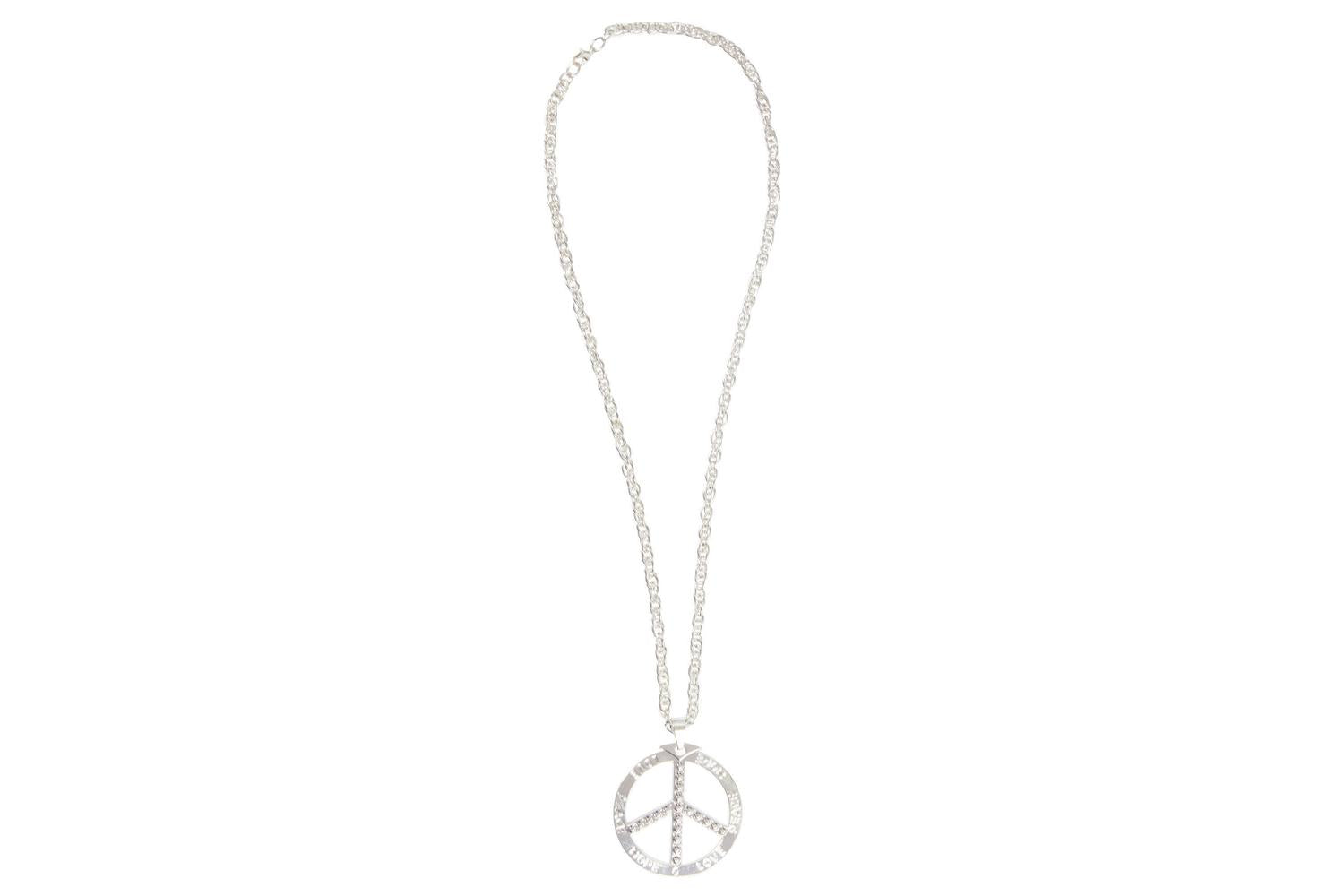 Rubies | Rb-ba3227 | Peace Sign Necklace Silver Metal