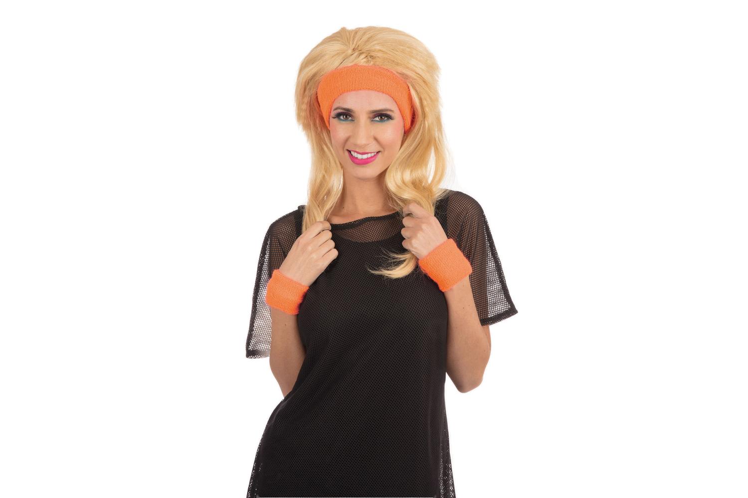 Rubies | Rb-ba3322 | 80s Headband Wristband Set Orange