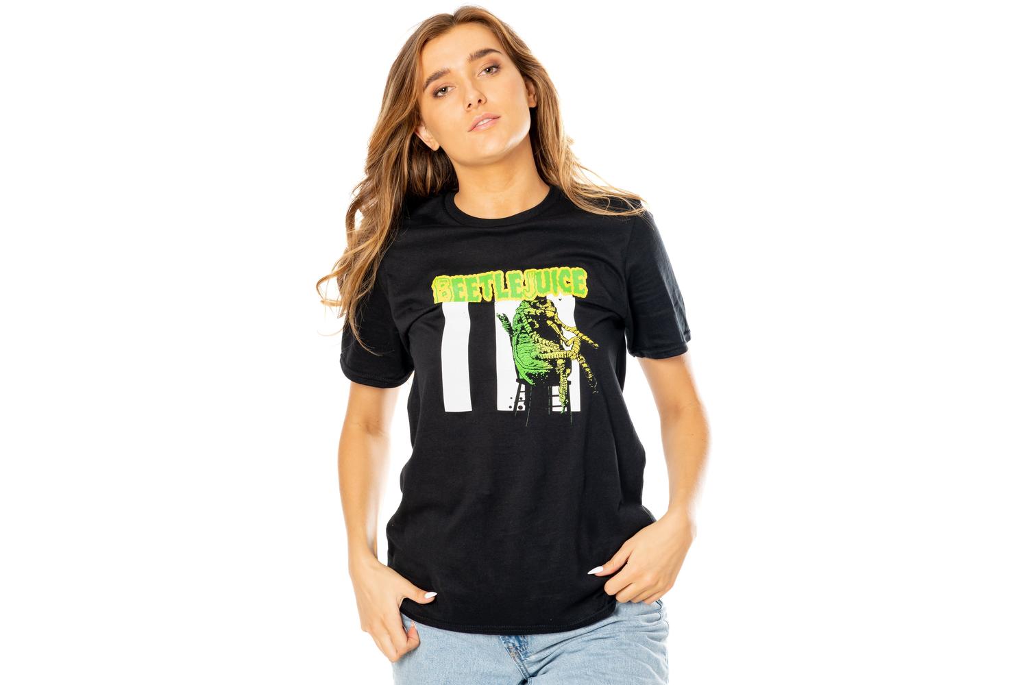 Rubies | Rb-pe19474tsbss | Beetlejuice Adult Unisex Black Beetle T-shirt - Unisex - S-2