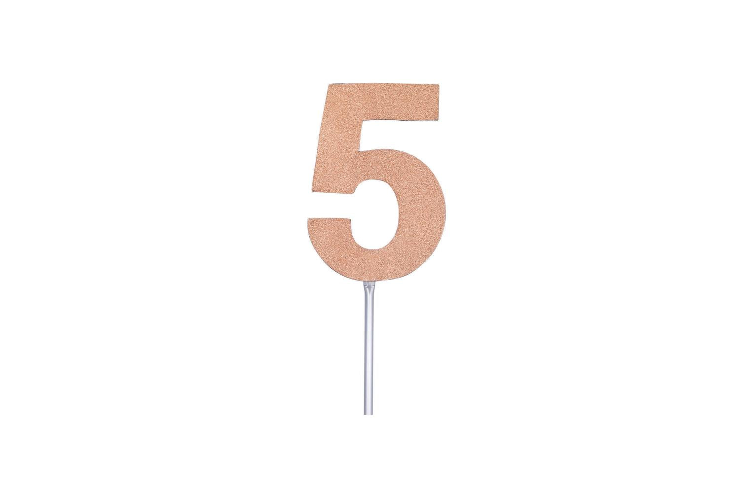 Rubies | Rb-sk97349 | Diamond Cake Toppers Rose Gold No. 5