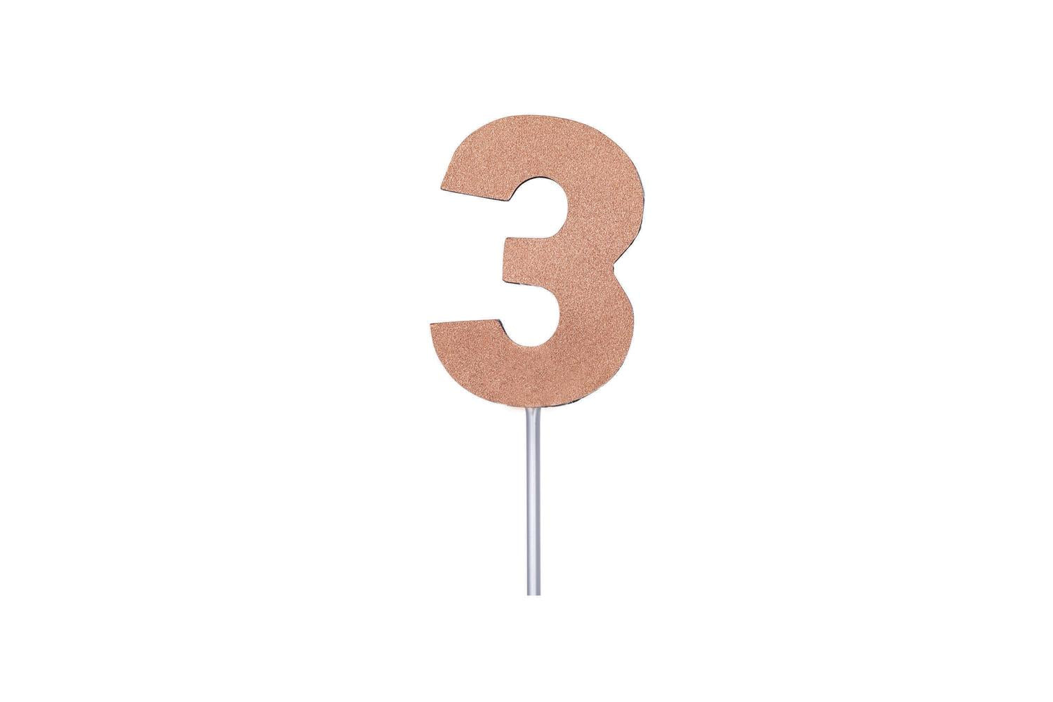 Rubies | Rb-sk97364 | Diamond Cake Toppers Rose Gold No. 3
