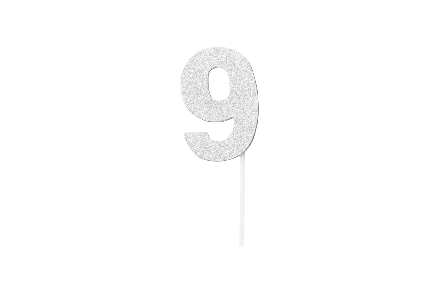 Rubies | Rb-sk99024 | Diamond Cake Toppers Silver No. 9