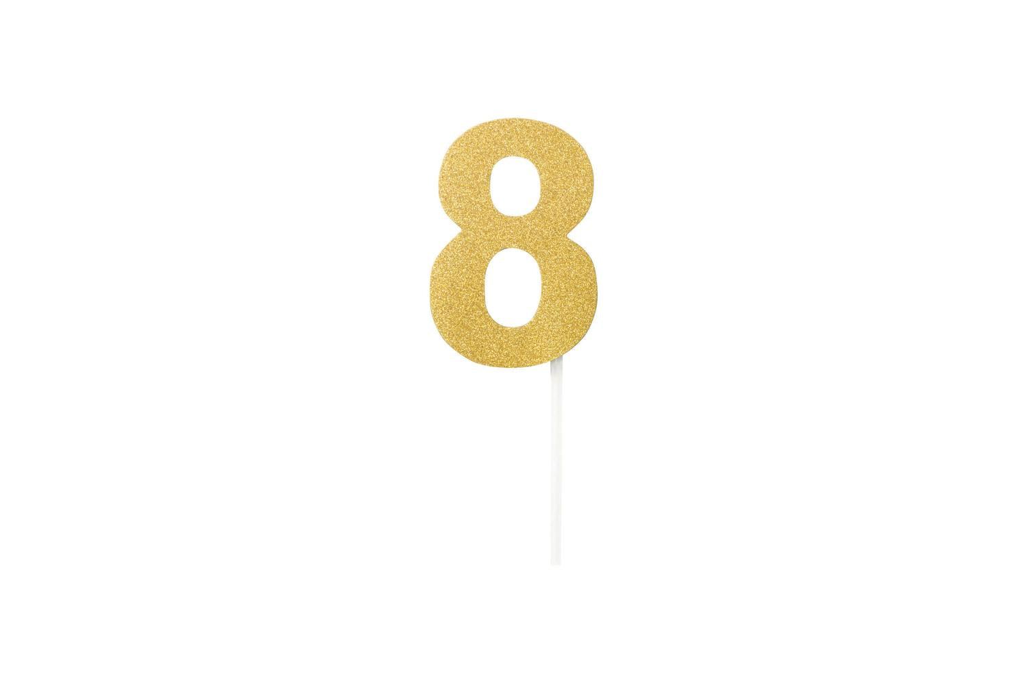 Rubies | Rb-sk99712 | Diamond Cake Toppers Gold No. 8