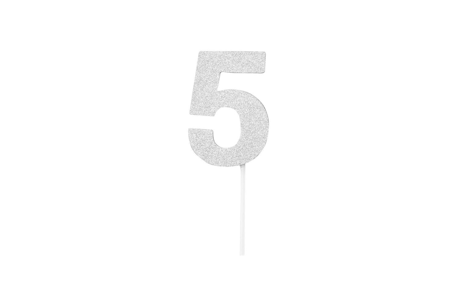 Rubies | Rb-sk99902 | Diamond Cake Toppers Silver No. 5