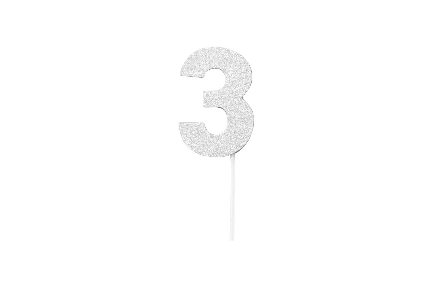 Rubies | Rb-sk99904 | Diamond Cake Toppers Silver No. 3