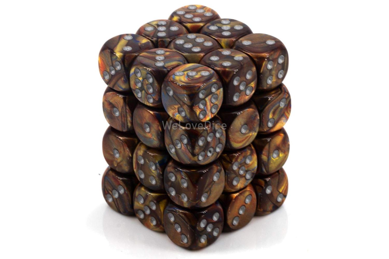 Chessex | Chx27893 | 12mm D6 Dice Block: Lustrous Gold/silver
