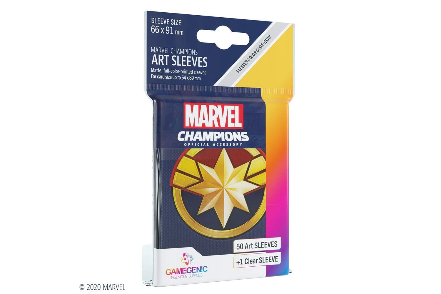 Gamegenic | Ggs10092ml | Unit Gamegenic Marvel Champions Art Sleeves- Captain Marvel (50 Ct.)