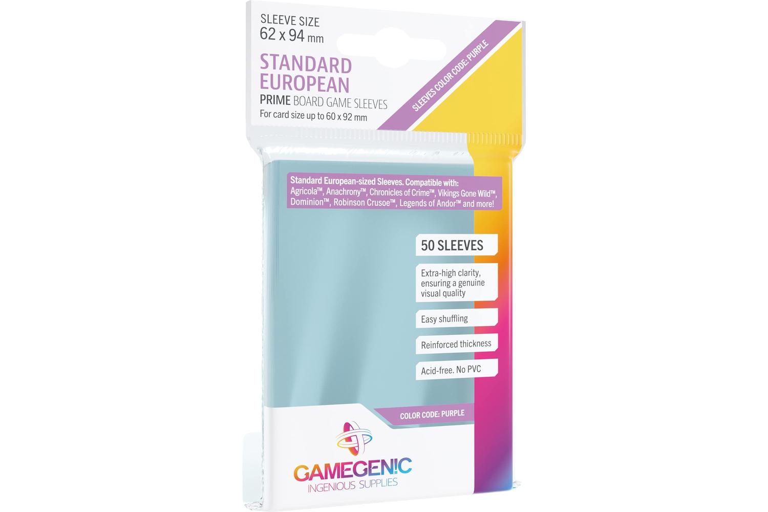 Gamegenic | Ggs11049ml | Unit Gamegenic Prime Standard European- Sized Sleeves 62 X 94 Mm (50 Ct.)