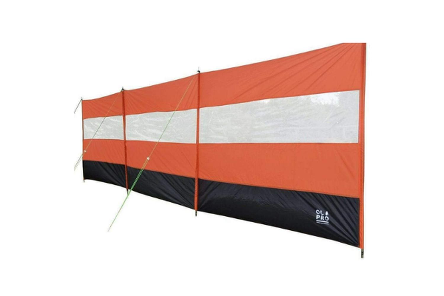 Orange Compact Vision Windbreak | Camping Equipment | Transparent Panels