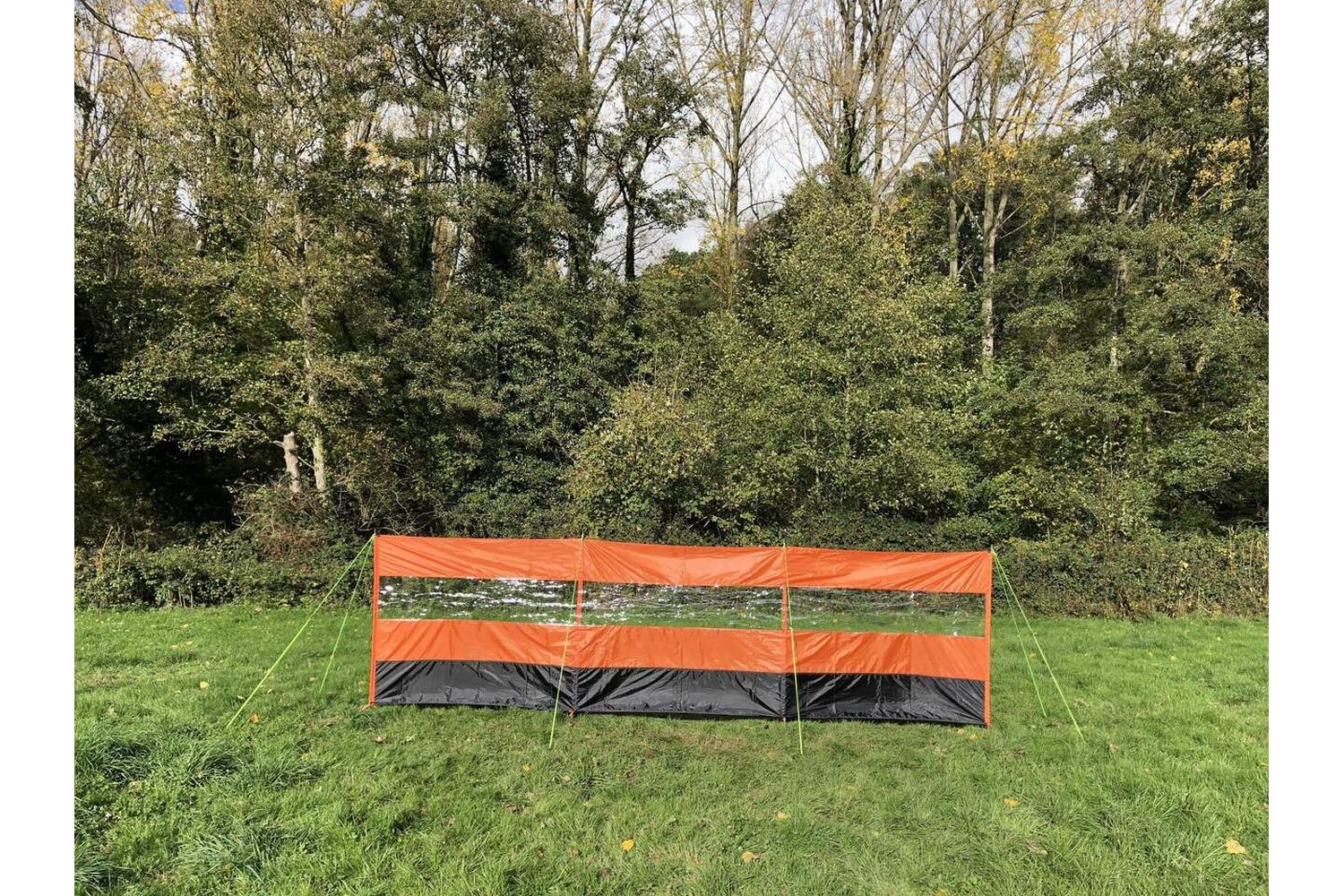Orange Compact Vision Windbreak | Camping Equipment | Transparent Panels-2