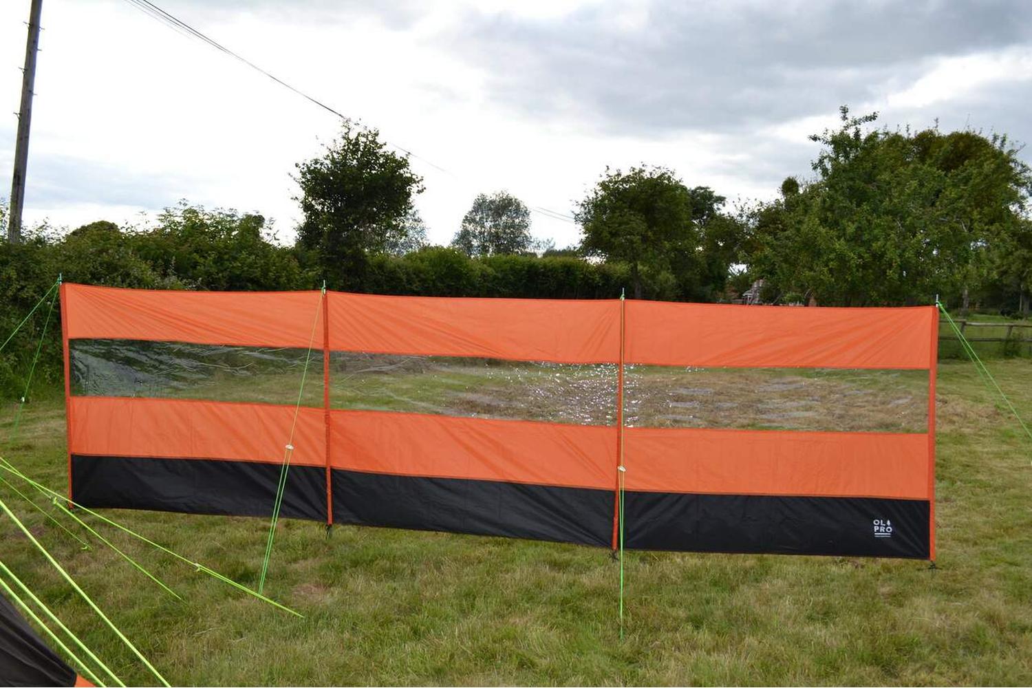 Orange Compact Vision Windbreak | Camping Equipment | Transparent Panels-3