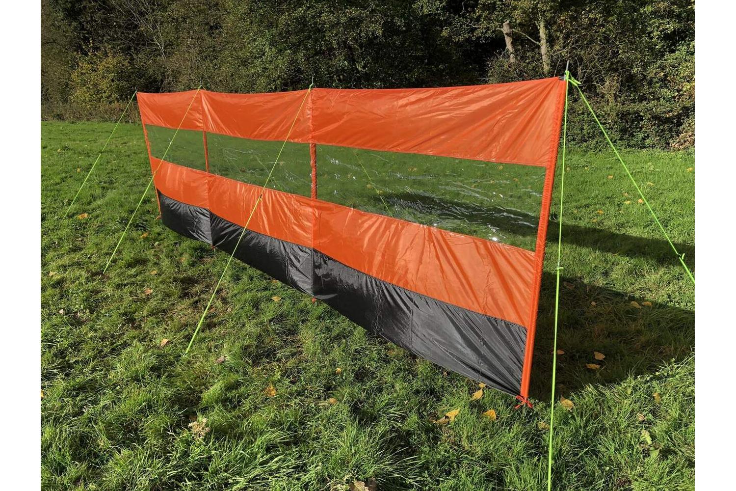 Orange Compact Vision Windbreak | Camping Equipment | Transparent Panels-4
