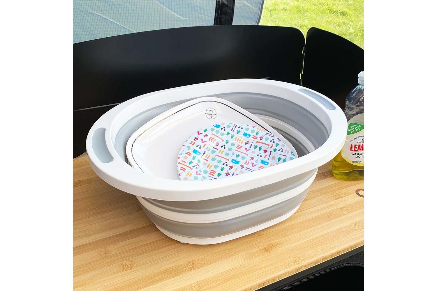 Collapsible Silicone Folding Bowl With Cutting Board-4