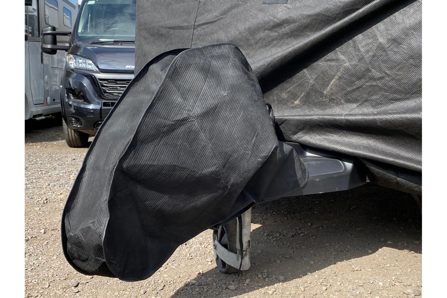 Breathable Waterproof 4ply Caravan Cover With Free Hitch Cover Black 17-19ft-2