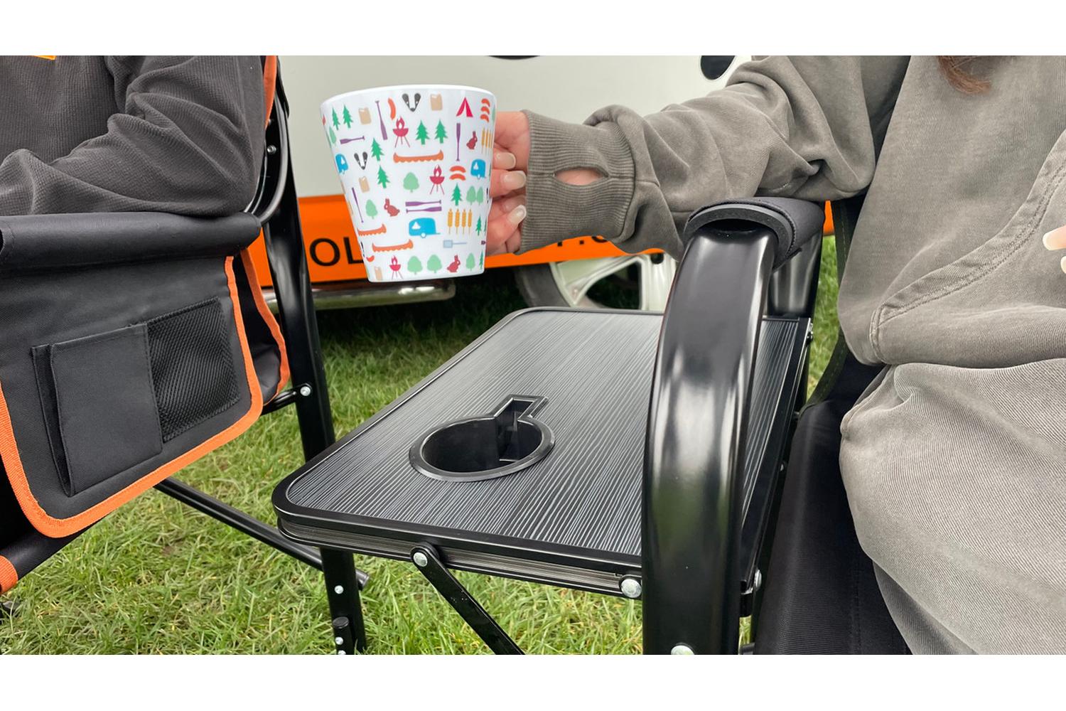 Directors Chair Green Black | Camping Chairs | Heavy-duty Polyester | Standard Size-3