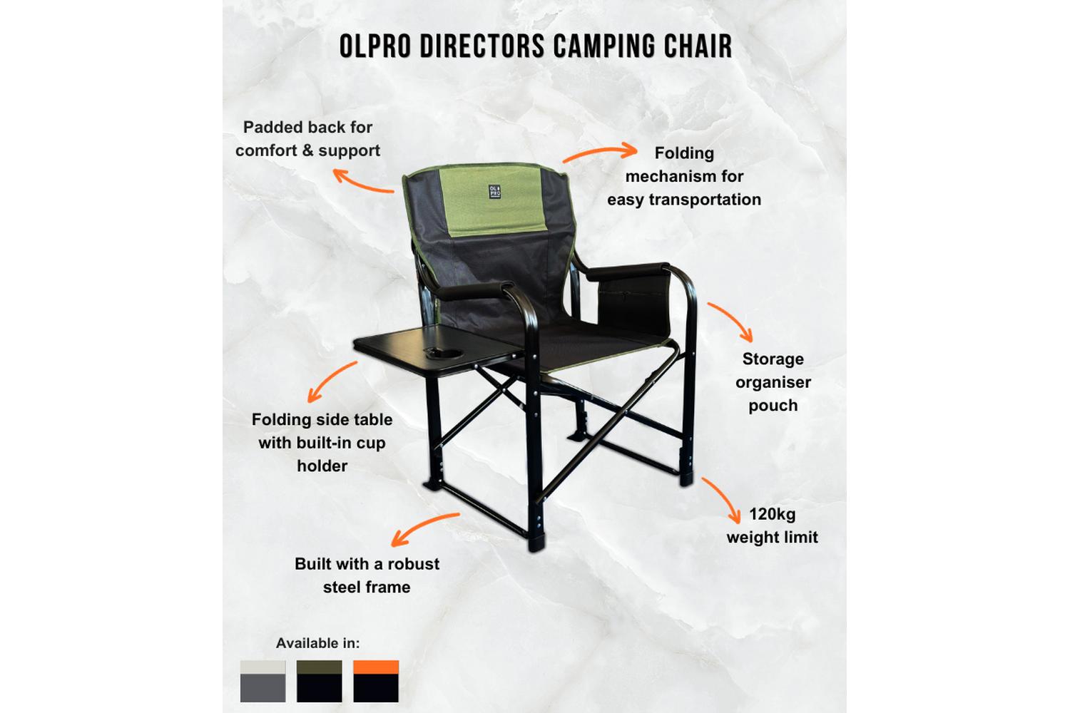 Directors Chair Green Black | Camping Chairs | Heavy-duty Polyester | Standard Size-4