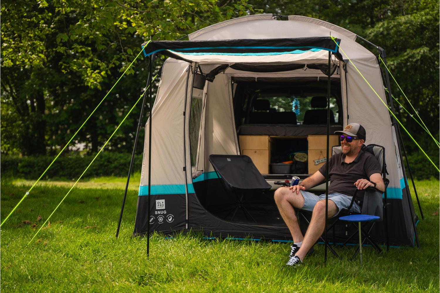Snug Poled Tailgate Campervan Awning | Polyester | Drive-away-3