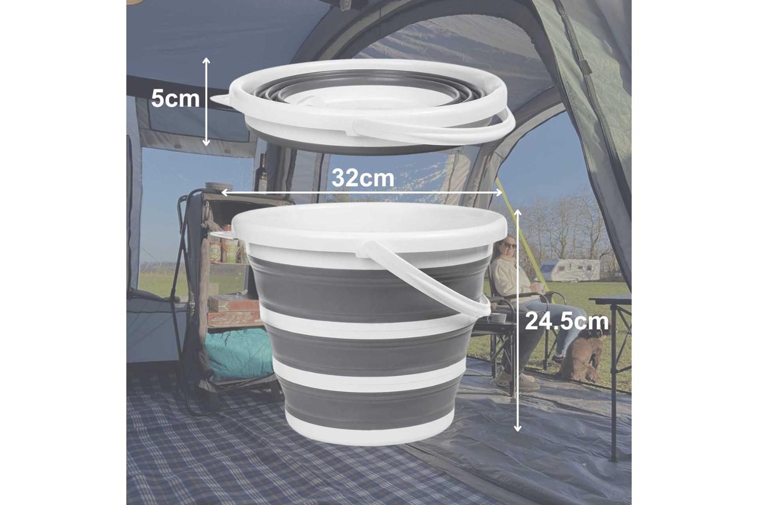 10l Collapsible Folding Bucket | Plastic & Silicone | Medium-2