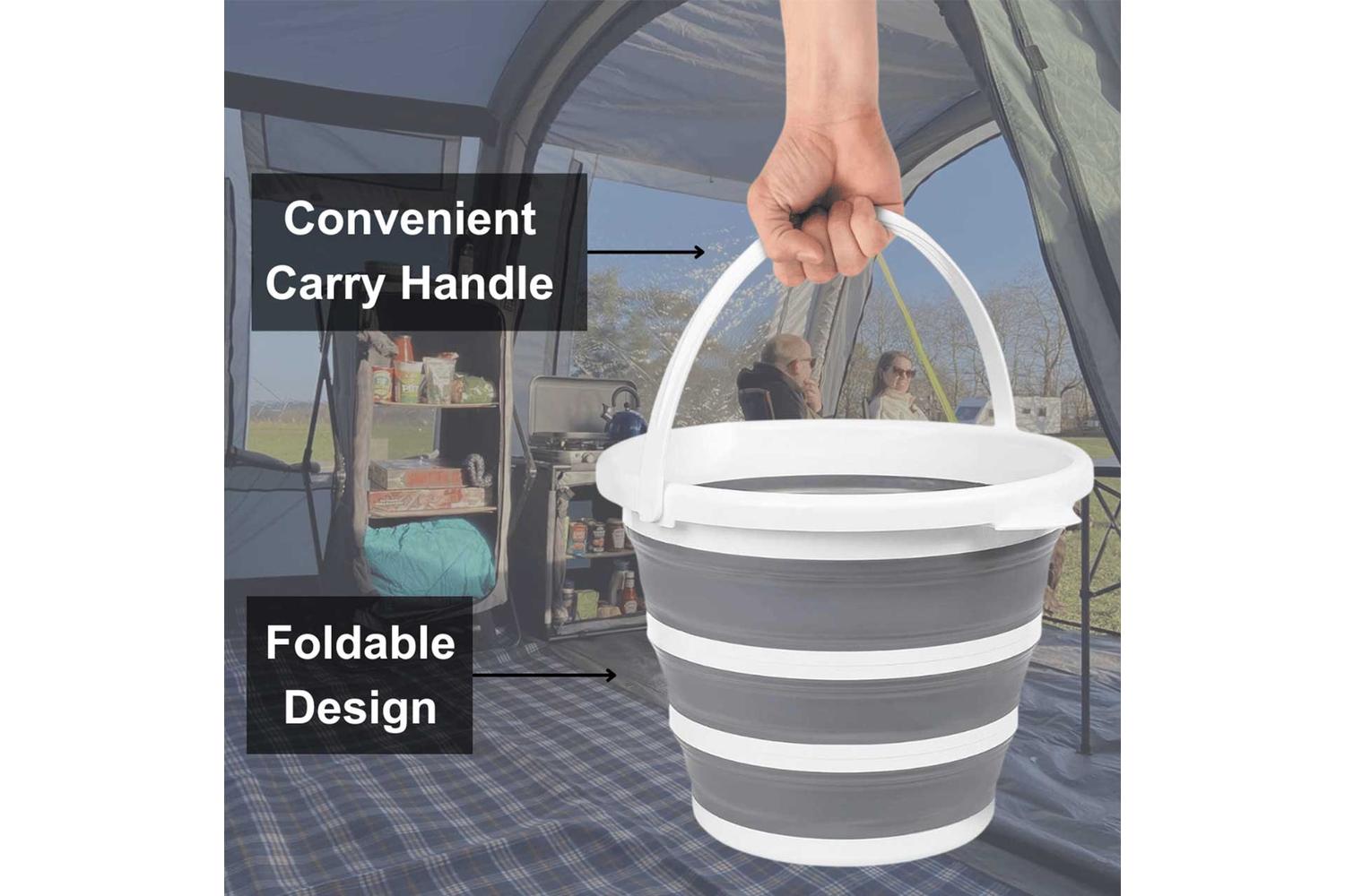 10l Collapsible Folding Bucket | Plastic & Silicone | Medium-4
