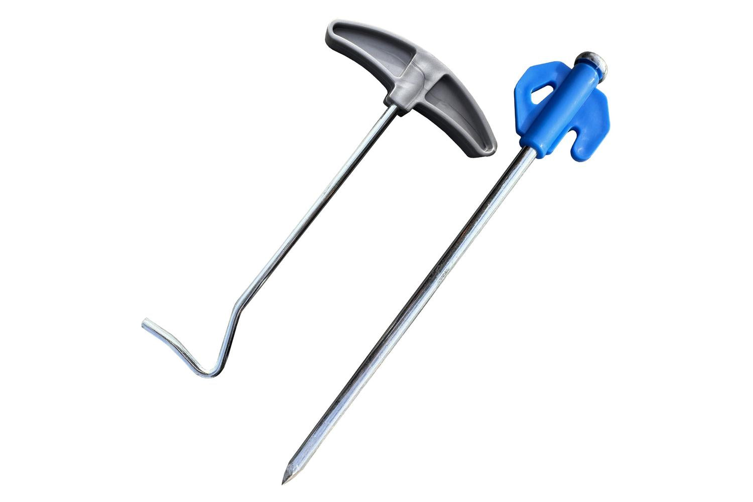 Case Of 20 Hard Ground Pegs And Peg Puller | Camping Accessories | Steel And Plastic | Gap Size 20.3 Cm-2