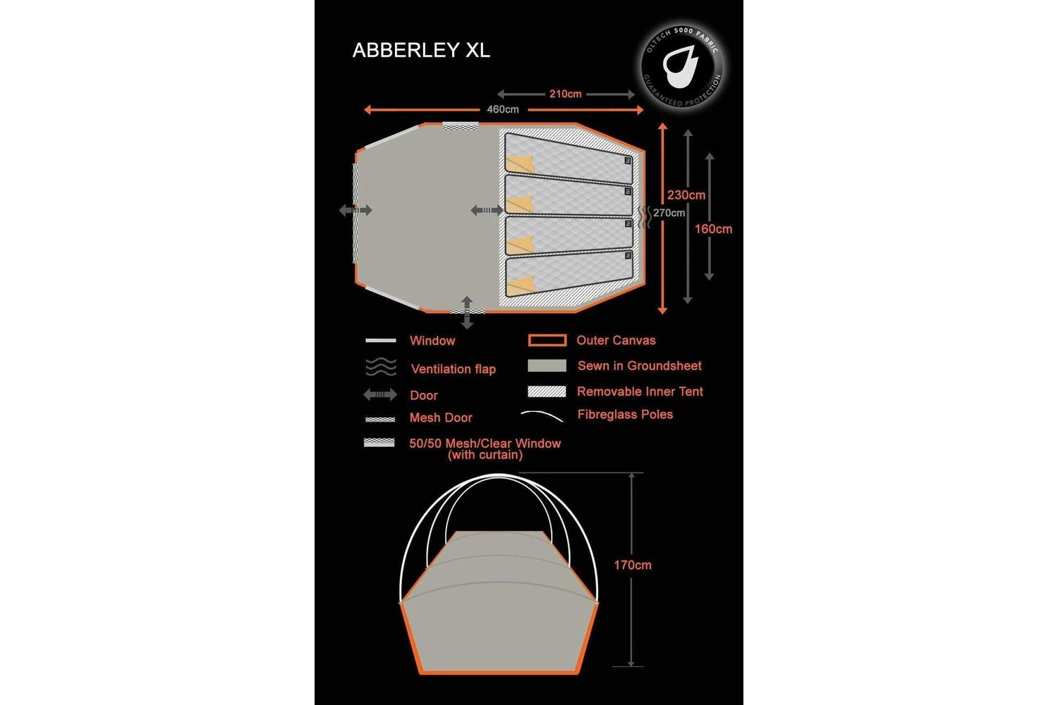 Abberley Xl - 4 Berth Tent| Repurposed Plastic Material | Two Door-2