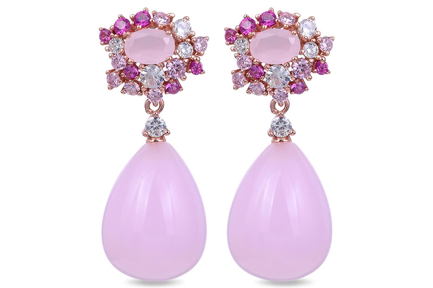 Luxenter Erearn Earrings | Pink Dangling Statement Earrings