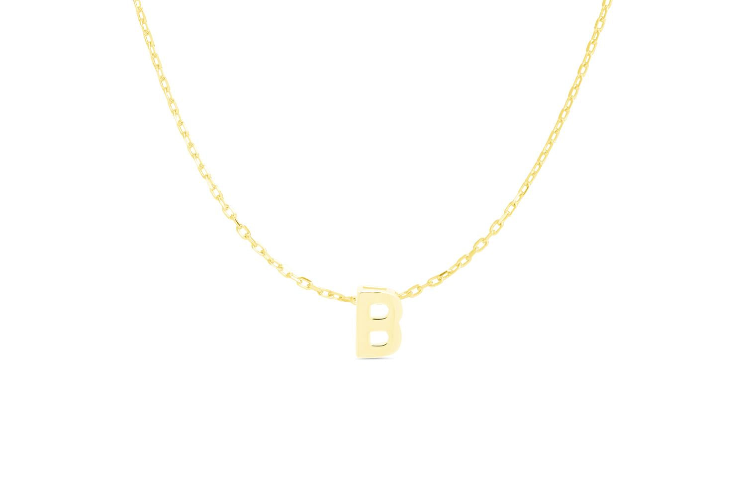 Luxenter Sterling Silver Gold Letter Necklace Nh109y999b00 - Fashionable Jewellery In Ireland