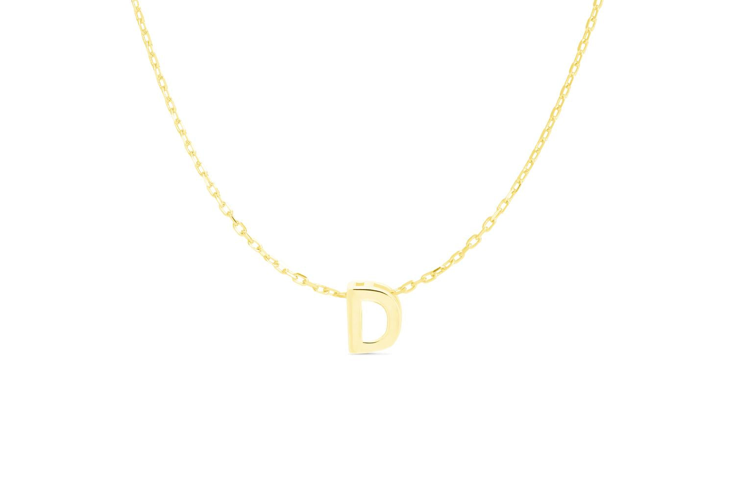 Luxenter Sterling Silver Gold Letter Fashion Necklace For Everyday Statement